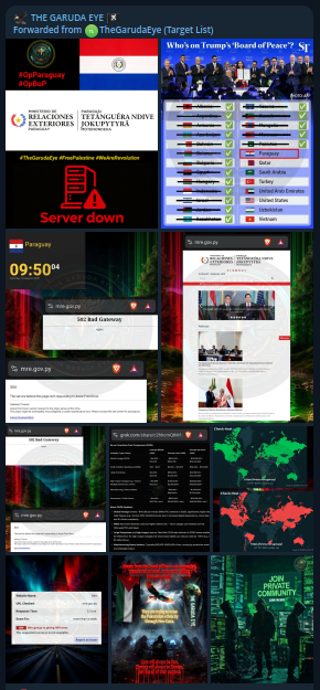 THE GARUDA EYE targets the website of Ministerio de Relaciones Exteriores Paraguay