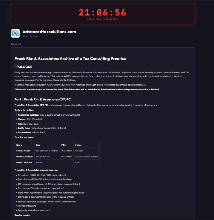 Advanced Tax Solutions, CPA, PC Falls Victim to SETTRA Ransomware
