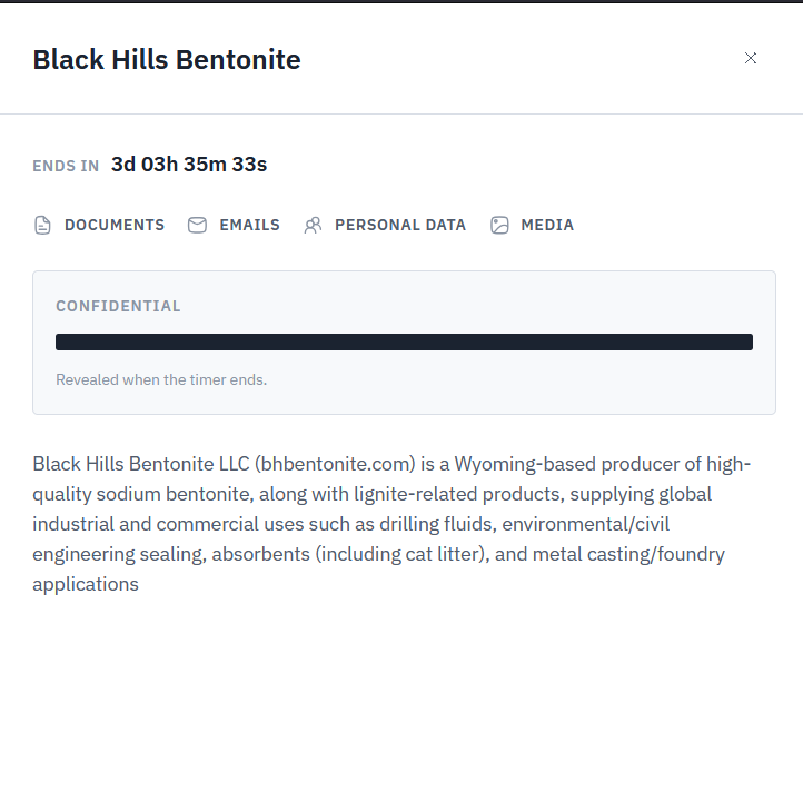 Black Hills Bentonite LLC Falls Victim to Wallstreet Ransomware