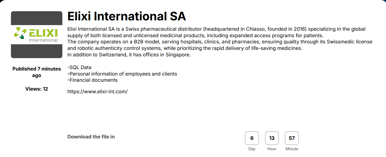 ELIXI International Falls Victim to Space Bears Ransomware