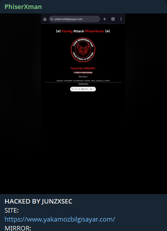 PhiserXman targets the website of Yakamoz Computer