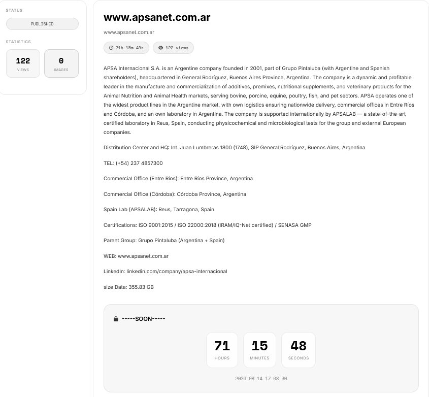 APSA Internacional falls victim to KRYBIT Ransomware