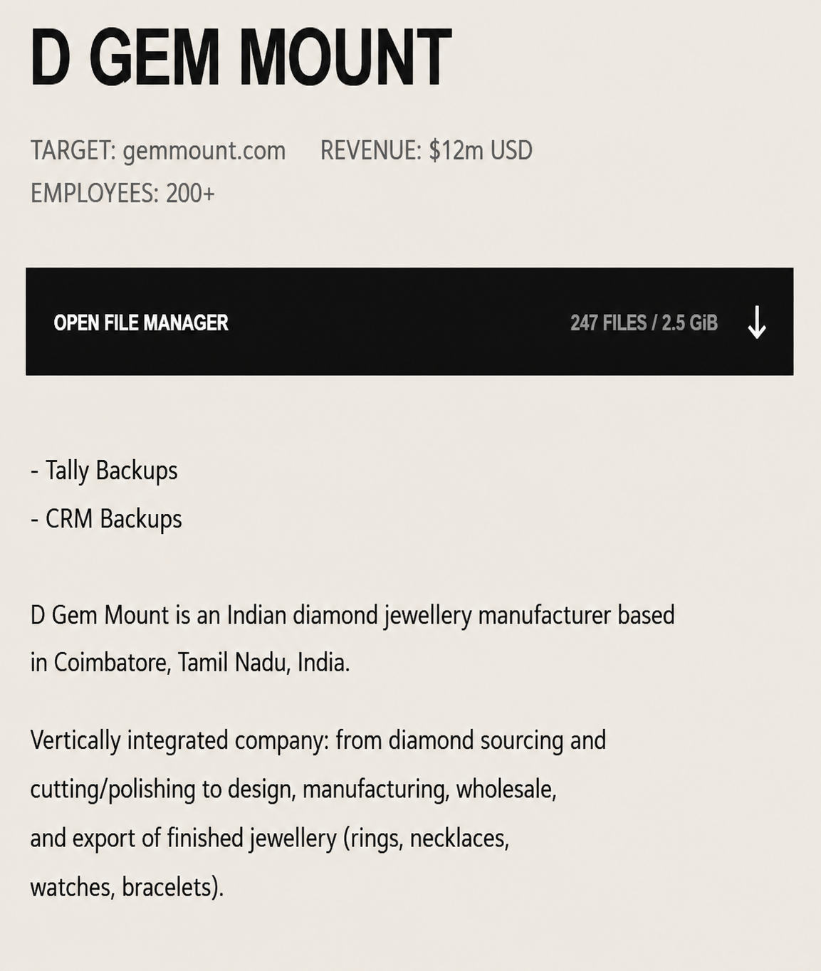D Gem Mount Falls Victim to MAJINAHANASHI Ransomware