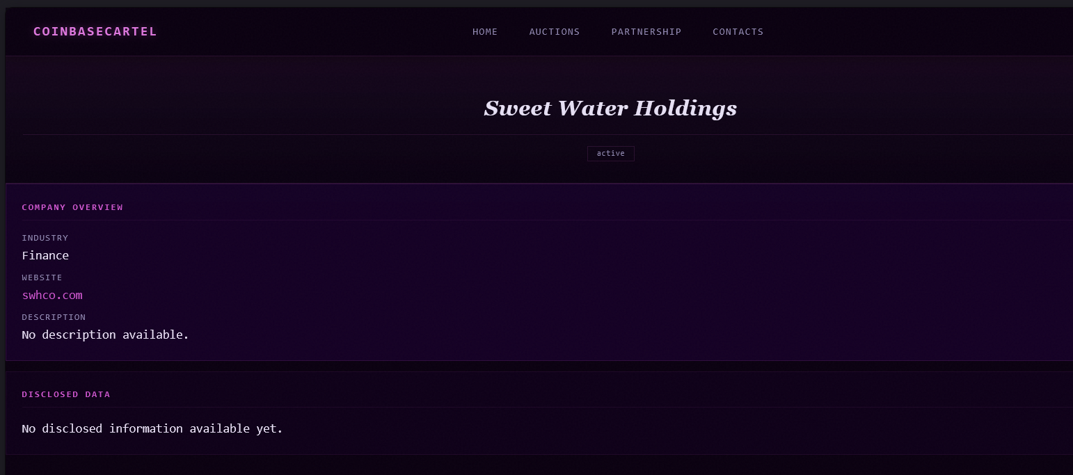 Sweetwater Holdings falls victim to CoinbaseCartel Ransomware