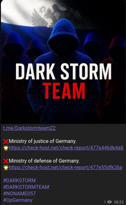Dark Storm Team targets the website of Federal Ministry of Justice and Consumer Protection