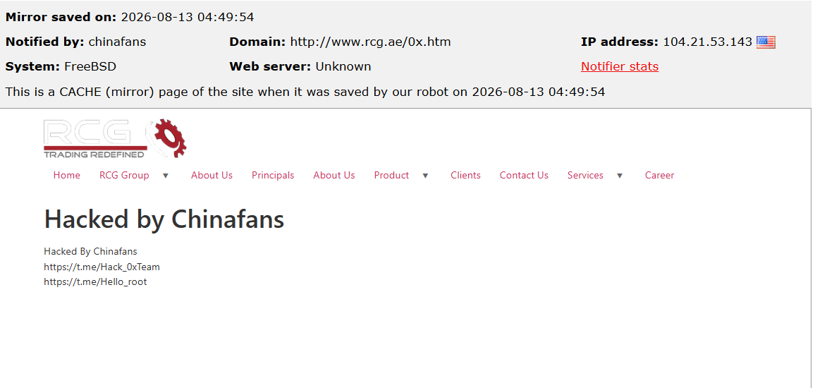 chinafans targets the website of Right Choice Group
