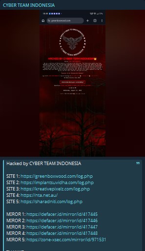 CYBER TEAM INDONESIA targets the website of Implant Suvidha