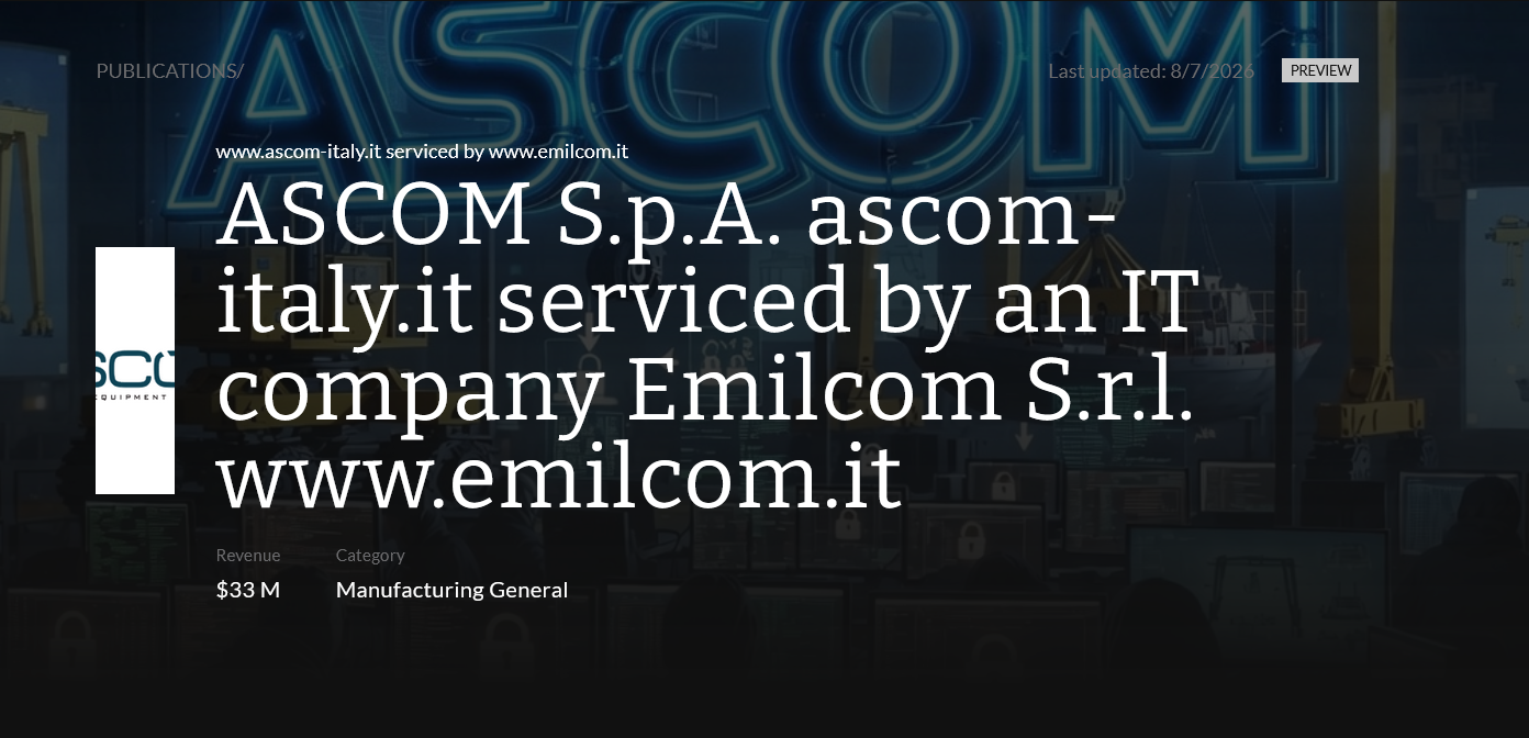 ASCOM S.p.A. falls victim to Black Nevas Ransomware