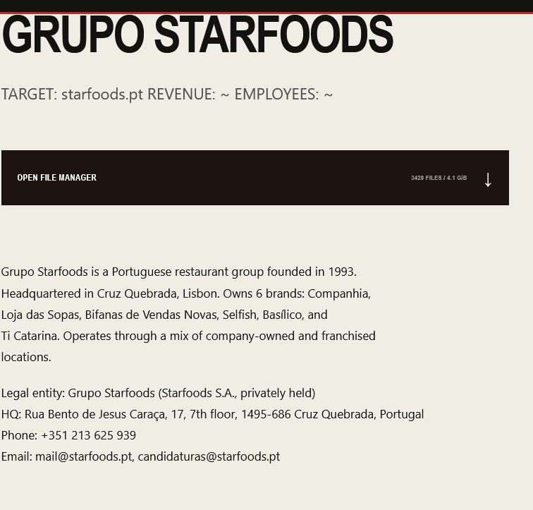 Grupo Starfoods falls victim to MAJINAHANASHI Ransomware