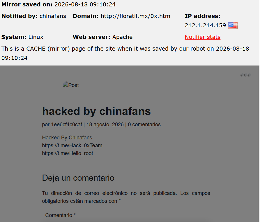 chinafans targets the website of Biocodex México