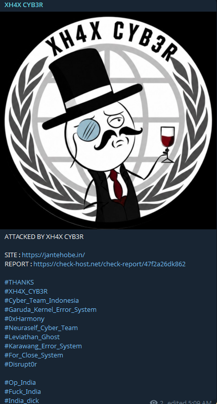 XH4X CYB3R targets the website of Jante Hobe