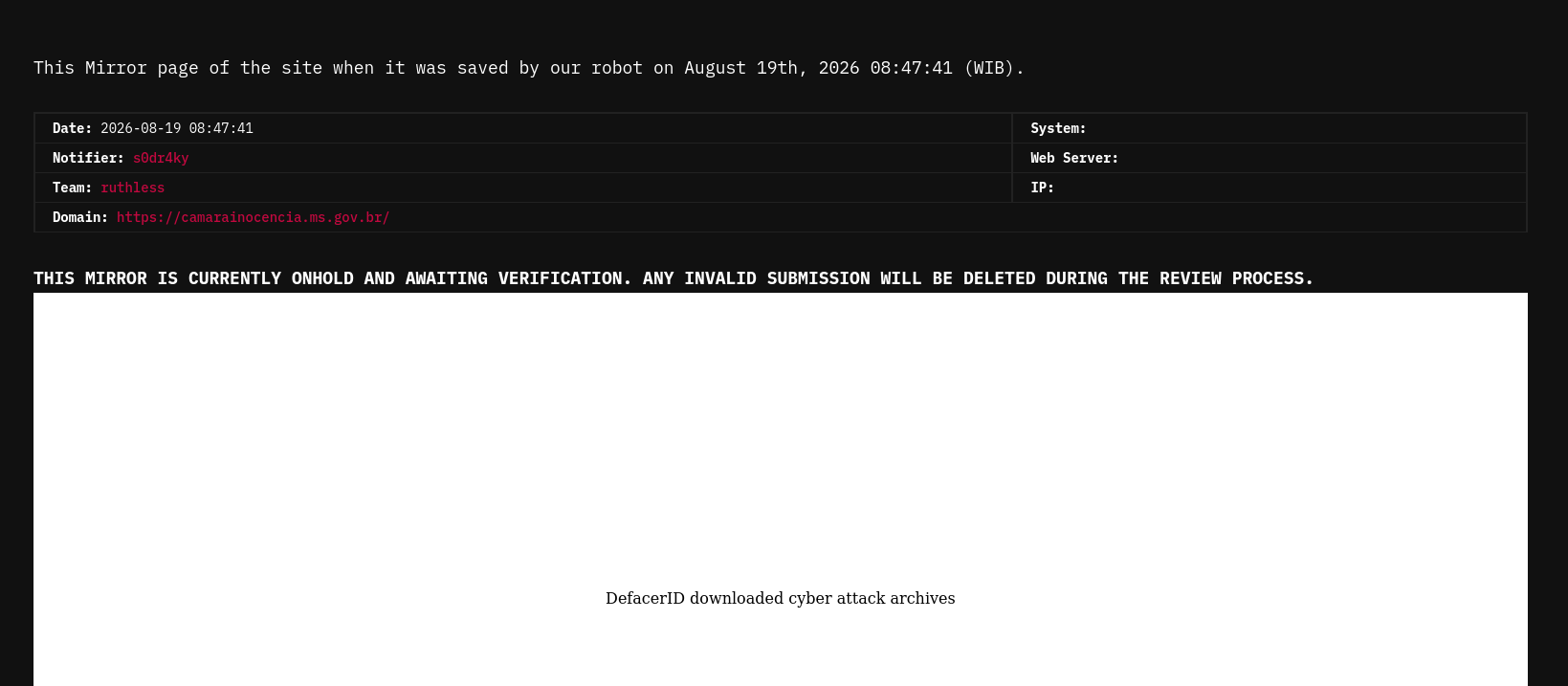 s0dr4ky targets the website of Municipality of Inocencia