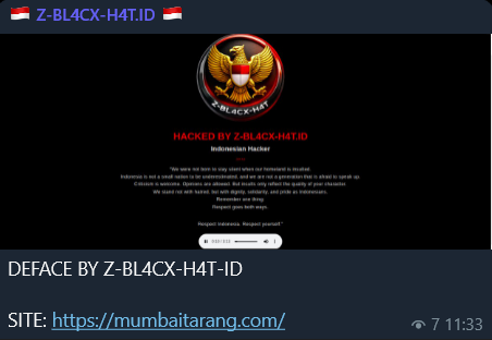 Z-BL4CX-H4T.ID targets the website of Mumbai Tarang