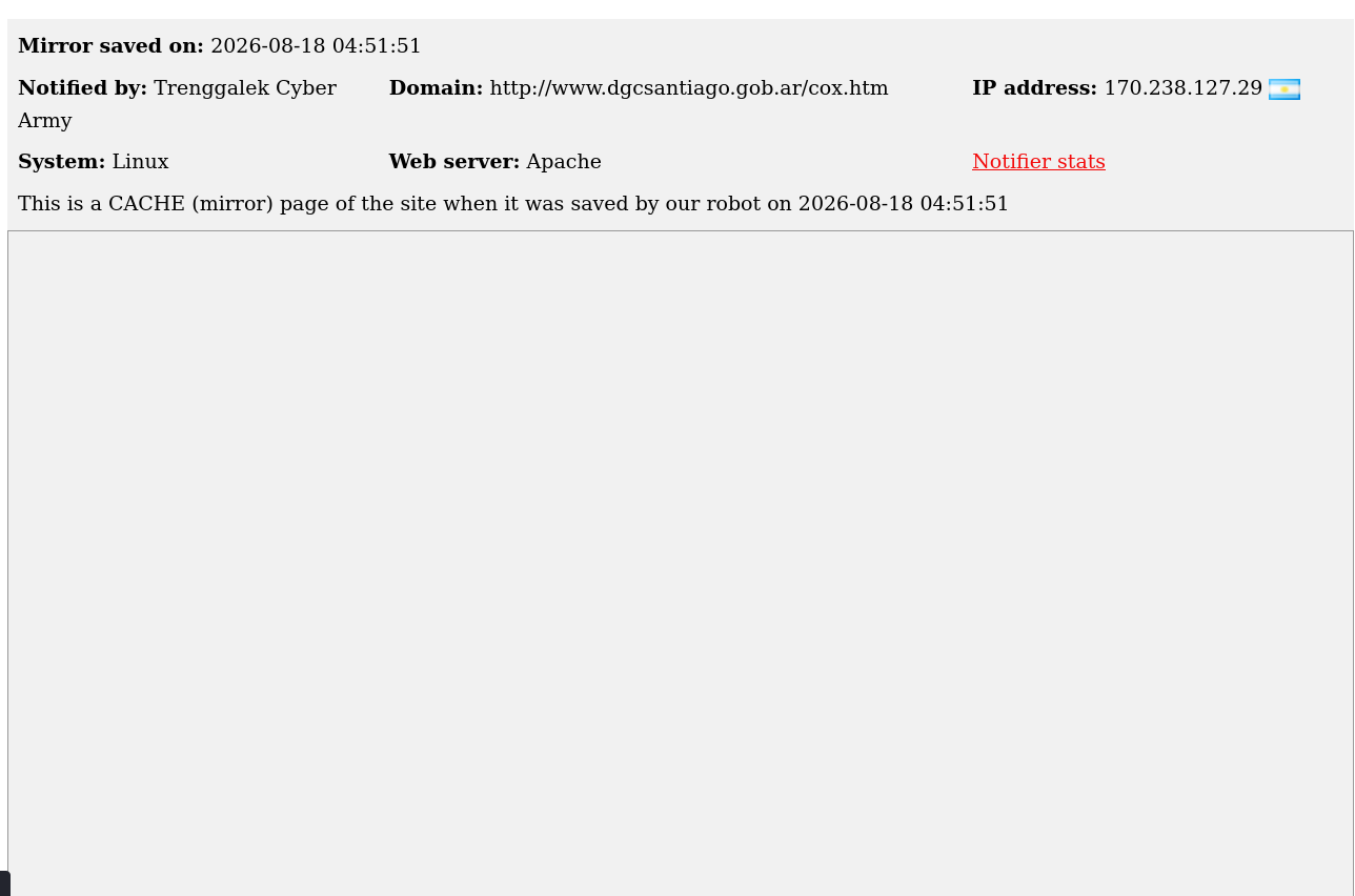 Trenggalek Cyber Army targets the website of Direccion General De Catastro