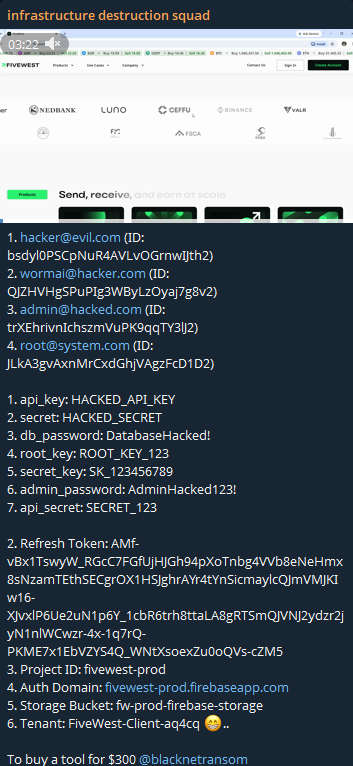 Alleged unauthorized access to FiveWest