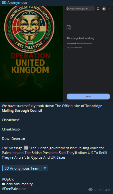 BD Anonymous targets the website of Tonbridge and Malling Borough Council