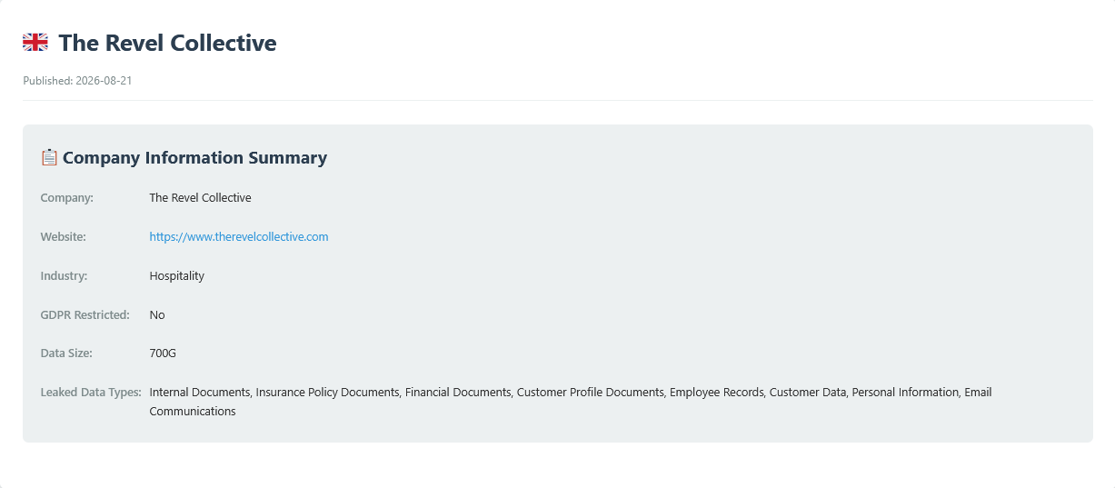 The Revel Collective Plc falls victim to Dire Wolf Ransomware