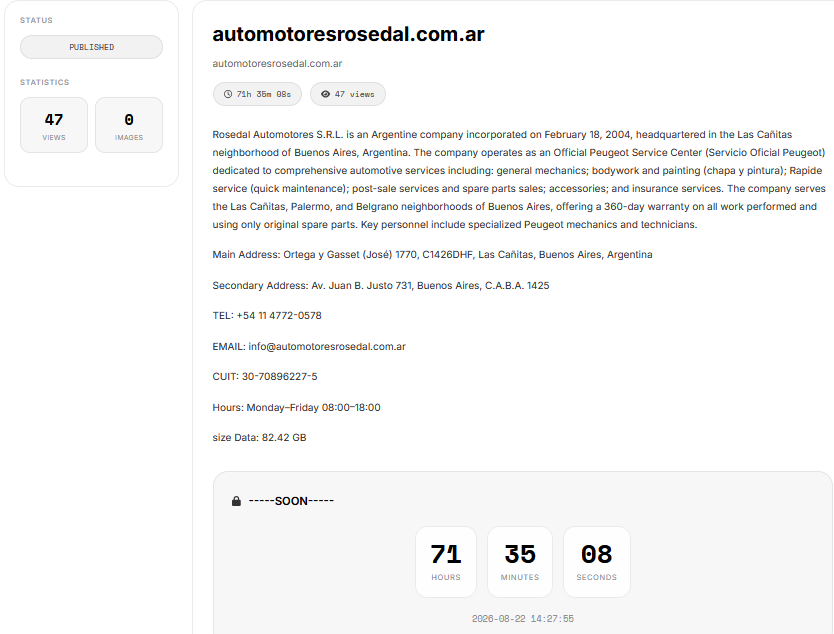 Rosedal Automotores S.R.L. Falls Victim to Krybit Ransomware
