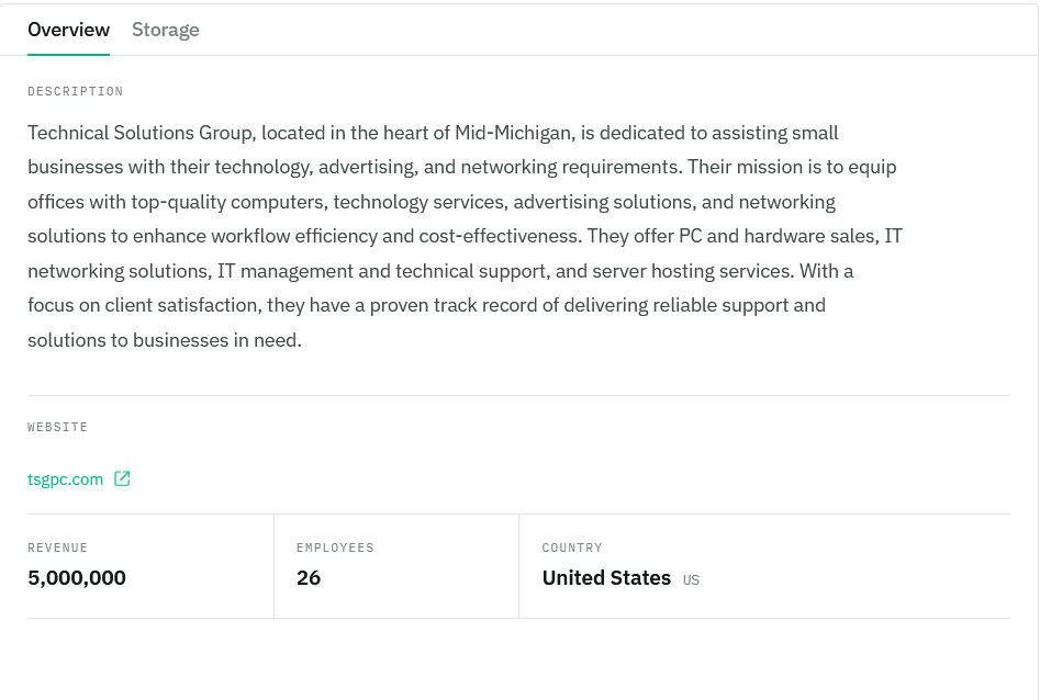 Alleged data breach of Technical Solutions Group