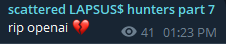 分散的LAPSUS$猎人7.0声称瞄准OpenAI