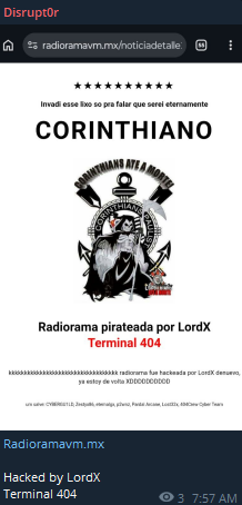 Disrupt0r targets the website of Grupo Radiorama Valle de México
