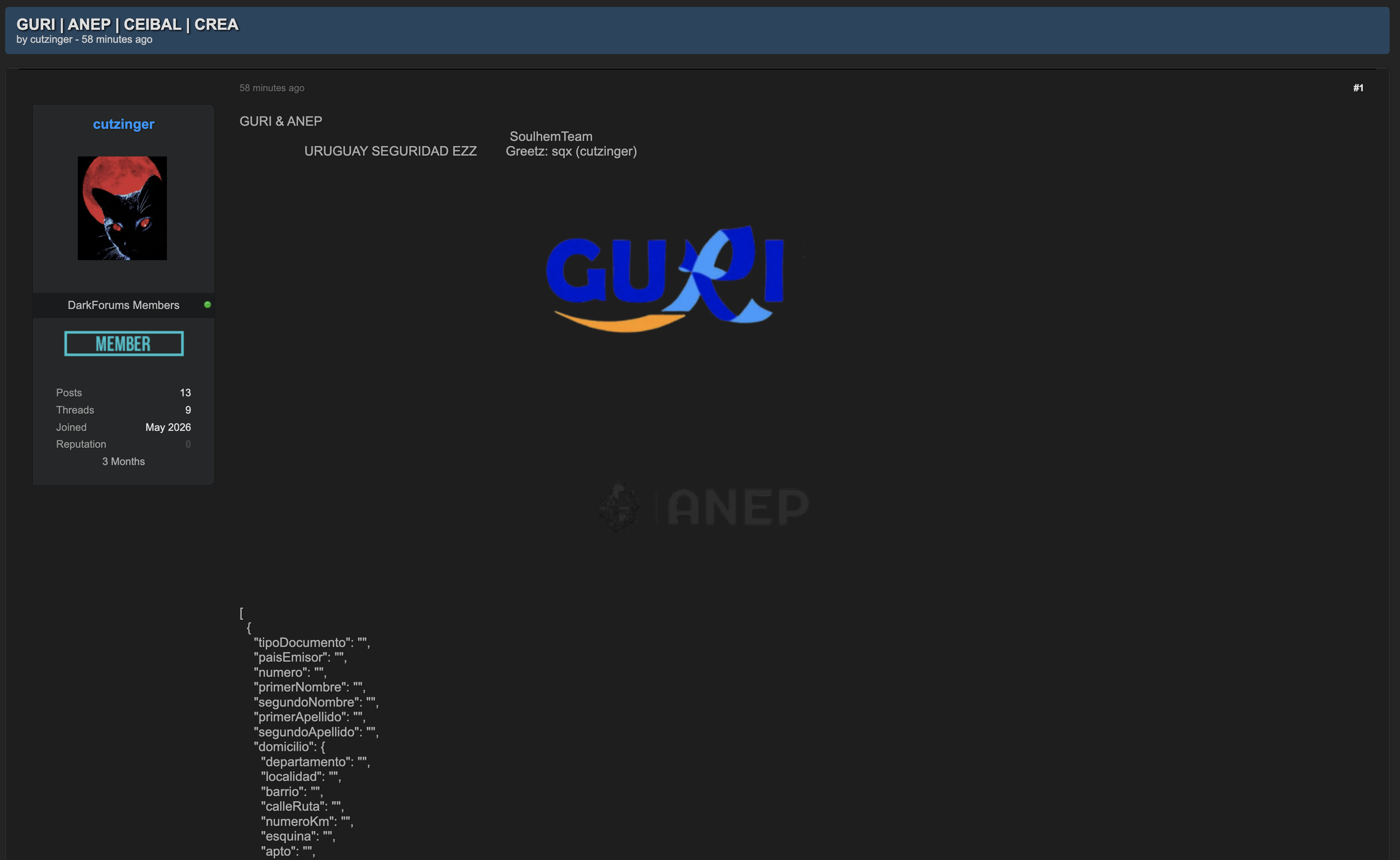 Alleged Data Breach of Administración Nacional de Educación Pública (ANEP)