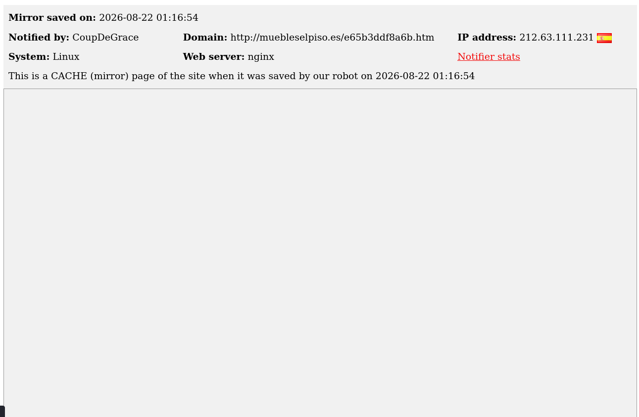 CoupDeGrace targets the website of Muebles El Piso