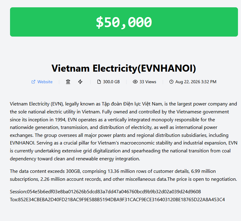 Vietnam Electricity(EVNHANOI) Falls Victim to EMPERADOR Ransomware