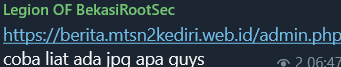 Legion OF BekasiRootSec targets the website of MTsN 2 Kediri