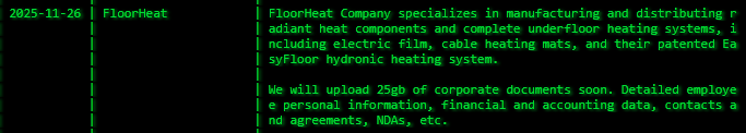 FloorHeat LLC成为Akira勒索软件的受害者