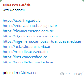 Alleged sale of WebShell Access to Instituto Da Vinci
