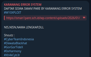 Alleged Data Breach of SMA Negeri 1 Pare