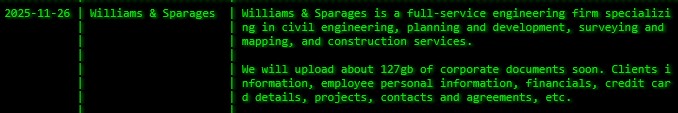 Williams&Sparages成为Akira勒索软件的受害者