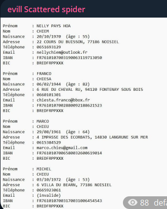 Alleged data leak of unknown organization in France
