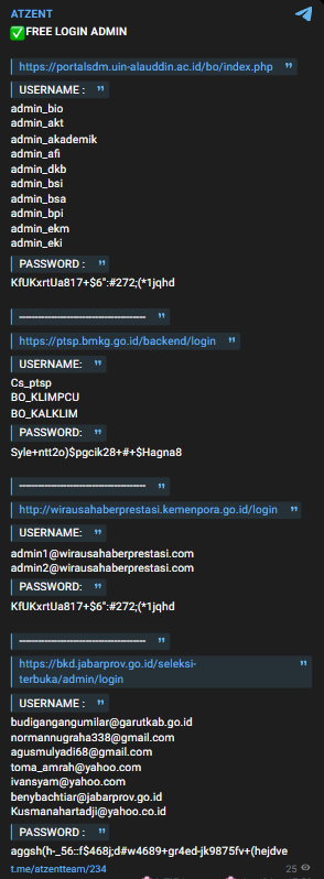 Alleged Leak of Login Credentials to BMKG