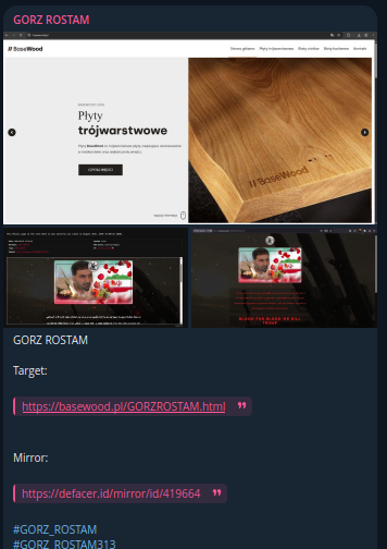 GORZ ROSTAM targets the website of BasWood