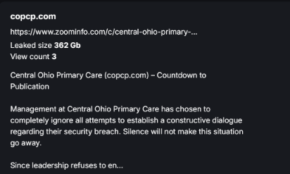 Central Ohio Primary Care falls victim to CHAOS ransomware