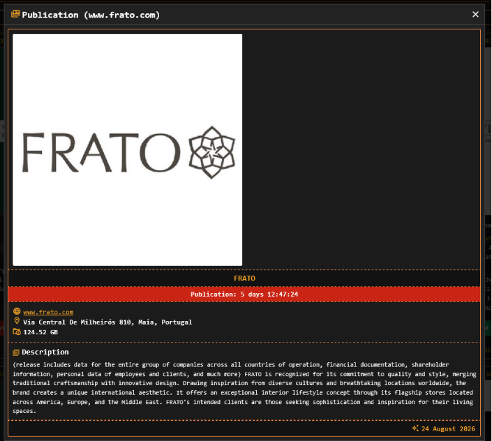 FRATO falls victim to DragonForce Ransomware
