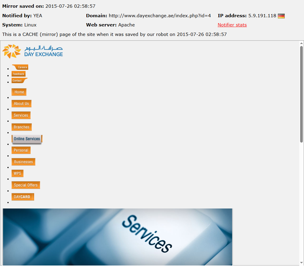YEA targets the website of Day Exchange