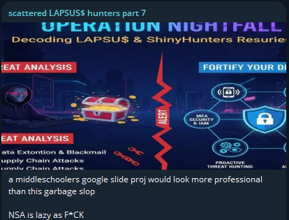 分散的LAPSUS$猎人7.0声称针对国家安全局