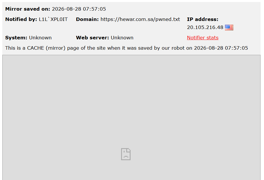 L1L’XPLOIT targets the website of Hewar Group