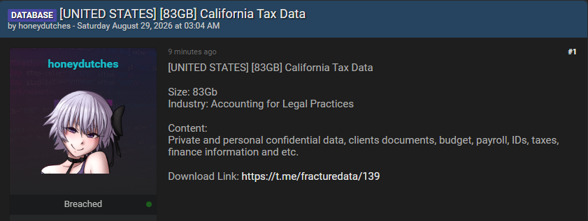 Alleged leak of tax data from USA