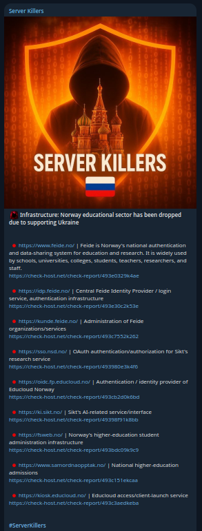 Server Killers targets the website of fsweb.no