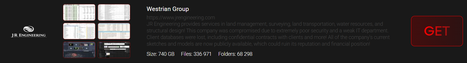 JR Engineering成为INTERLOCK勒索软件的受害者