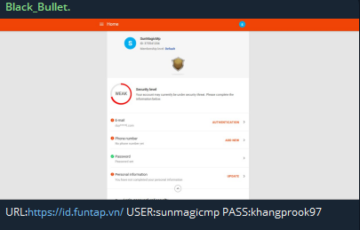 Funtap登录凭据涉嫌泄露
