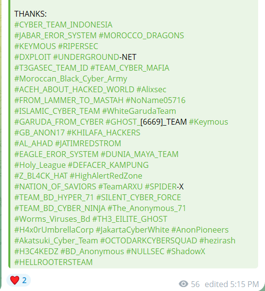CYBER TEAM INDONESIA泄露数据库目标是公民合作银行有限公司的网站
