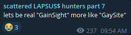 分散的LAPSUS$猎人7.0声称瞄准Gainsight