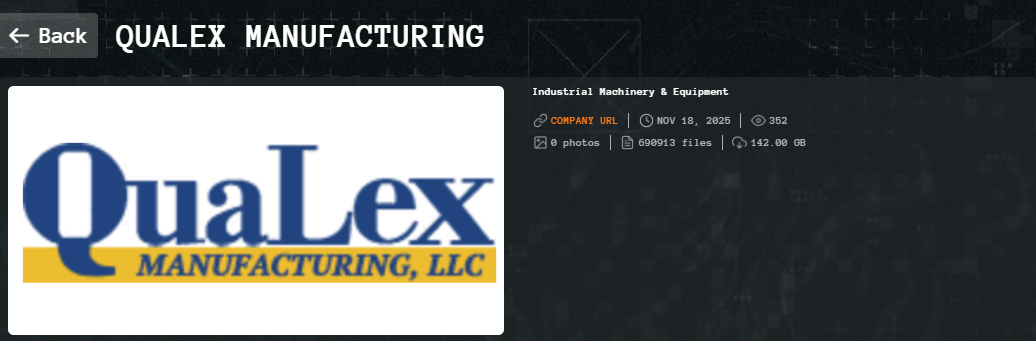 QuaLex Manufacturing成为Qilin勒索软件的受害者