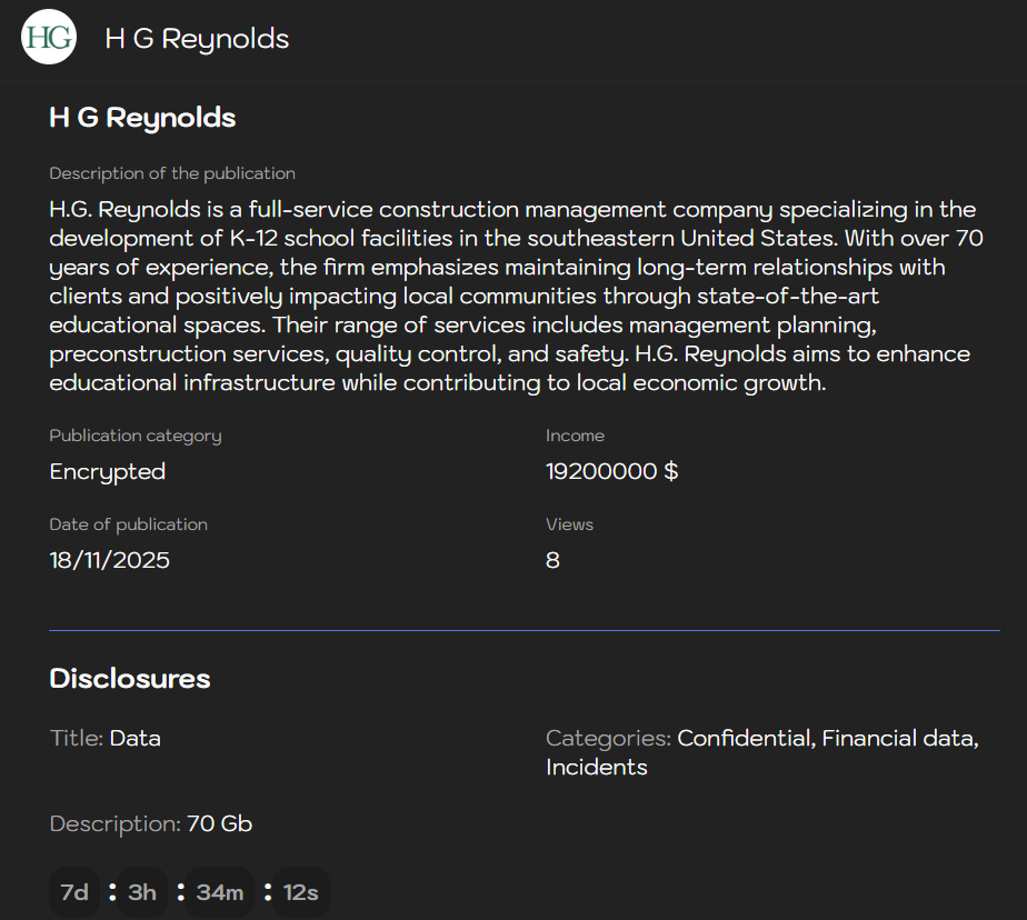 H.G.雷诺兹公司成为Sinobi勒索软件的受害者