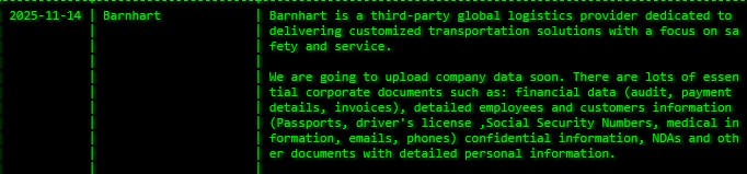 Barnhart Group成为akira勒索软件的受害者